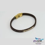 دستبند طلا و چرم - طرح بینهایت