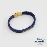 دستبند طلا و چرم - طرح هندسی