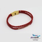 دستبند طلا و چرم - طرح بینهایت
