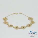 دستبند طلا - طرح گل و گوی