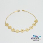 دستبند طلا - طرح گل 5 پر