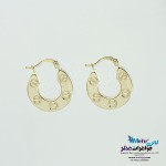 گوشواره حلقه ای طلا - طرح کارتیه