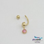 پیرسینگ طلا - طرح سنگ رنگی