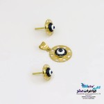 نیم ست طلا - آویز و گوشواره - طرح چشم نظر