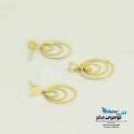 نیم ست طلا - آویز و گوشواره - طرح هندسی