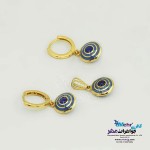 نیم ست طلا - آویز و گوشواره - طرح چشم نظر