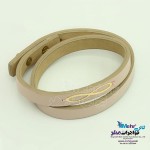 دستبند طلا و چرم - طرح بینهایت