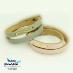 دستبند طلا و چرم - طرح بینهایت