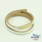 دستبند طلا و چرم - طرح هندسی