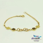 دستبند طلا - طرح گل شش پر