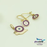 نیم ست طلا - آویز و گوشواره - طرح حلزون
