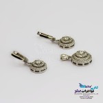 نیم ست طلا - آویز و گوشواره - طرح هندسی