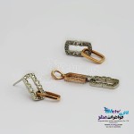 نیم ست طلا - آویز و گوشواره - طرح هندسی