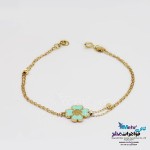 دستبند طلا - طرح شبدر 4 برگ