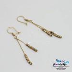 گوشواره گیره ای طلا - طرح گوی تراش