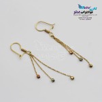 گوشواره گیره ای طلا - طرح گوی تراش