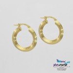 گوشواره حلقه ای طلا - طرح هندسی