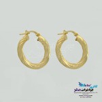 گوشواره حلقه ای طلا - طرح هندسی