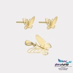 نیم ست طلا - آویز و گوشواره - طرح پروانه