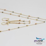 سرویس طلا - گردنبند و گوشواره و دستبند - طرح گوی تراش
