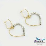 گوشواره گیره ای طلا - طرح قلب