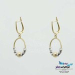 گوشواره گیره ای طلا - طرح هندسی