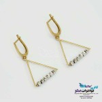گوشواره گیره ای طلا - طرح هندسی