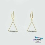 گوشواره گیره ای طلا - طرح هندسی