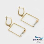 گوشواره گیره ای طلا - طرح هندسی