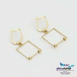 گوشواره گیره ای طلا - طرح هندسی