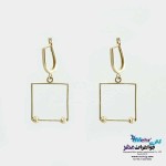 گوشواره گیره ای طلا - طرح هندسی