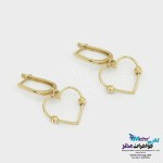 گوشواره گیره ای طلا - طرح قلب