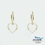 گوشواره گیره ای طلا - طرح قلب