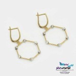 گوشواره گیره ای طلا - طرح هندسی