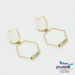گوشواره گیره ای طلا - طرح هندسی