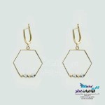 گوشواره گیره ای طلا - طرح هندسی