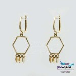 گوشواره گیره ای طلا - طرح هندسی