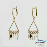 گوشواره گیره ای طلا - طرح هندسی