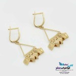 گوشواره گیره ای طلا - طرح هندسی