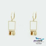 گوشواره گیره ای طلا - طرح هندسی
