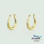 گوشواره گیره ای طلا - طرح بامبو