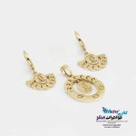 نیم ست طلا - آویز و گوشواره - طرح شنل