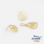 نیم ست طلا - آویز و گوشواره - طرح قلب