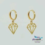گوشواره حلقه ای طلا - طرح الماس