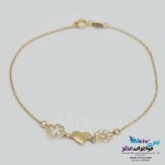 دستبند طلا - طرح قلب و گل
