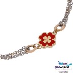 دستبند طلا - طرح گل چهار پر