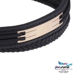 دسبند طلا و چرم - طرح هندسی