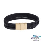 دسبند طلا و چرم - طرح هندسی