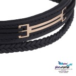 دسبند طلا و چرم - طرح هندسی