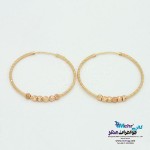 گوشواره حلقه ای طلا - طرح گوی تراش